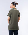 Knit Exclusive White Border Polo Olive