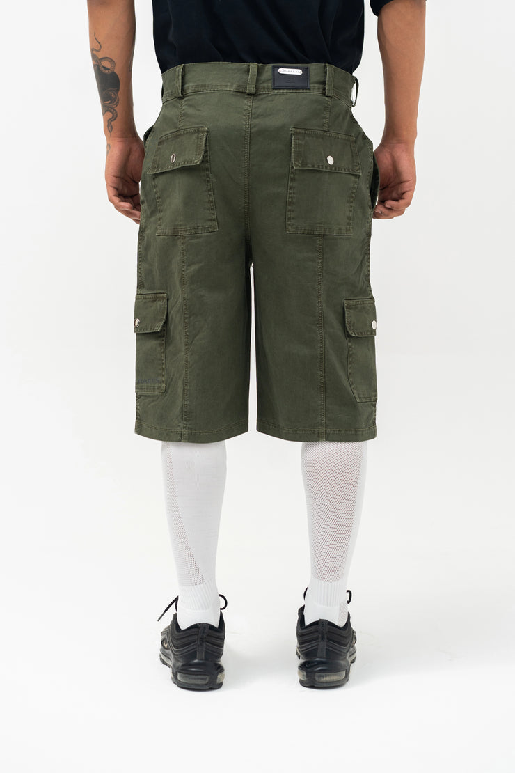 OLIVE CARGO SHORTS