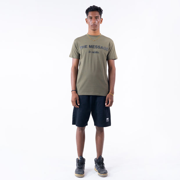 High Density Print Regular Fit Tee Olive