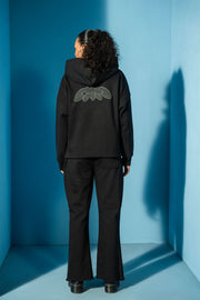 Black Bold Puff Comfort Hoodie
