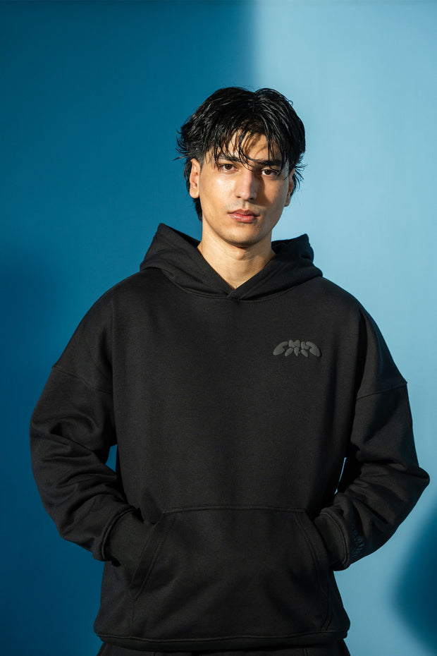 Black Bold Puff Comfort Hoodie
