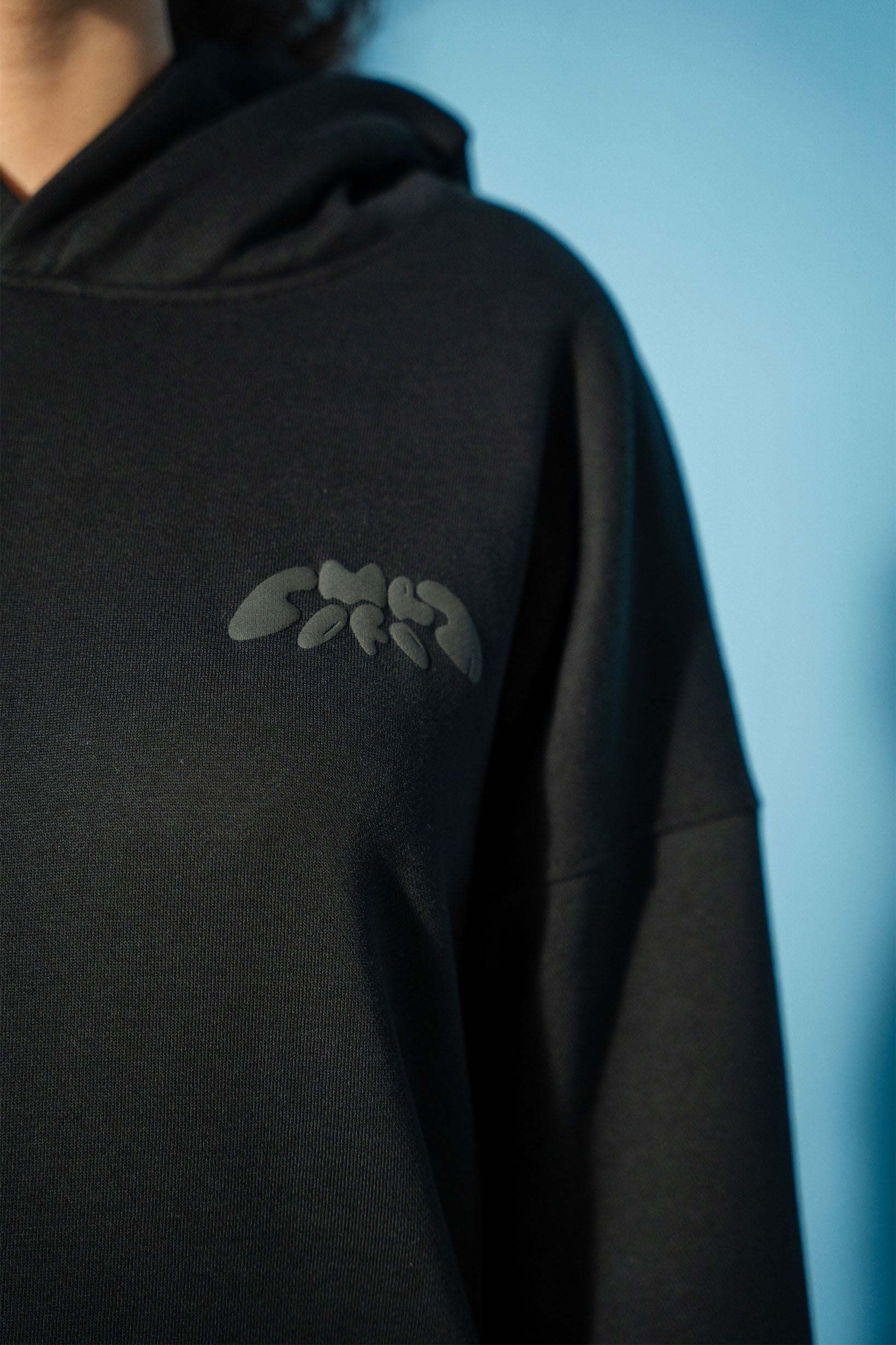 Black Bold Puff Comfort Hoodie