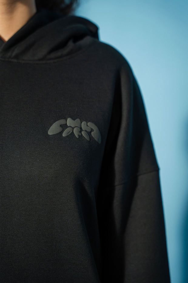 Black Bold Puff Comfort Hoodie