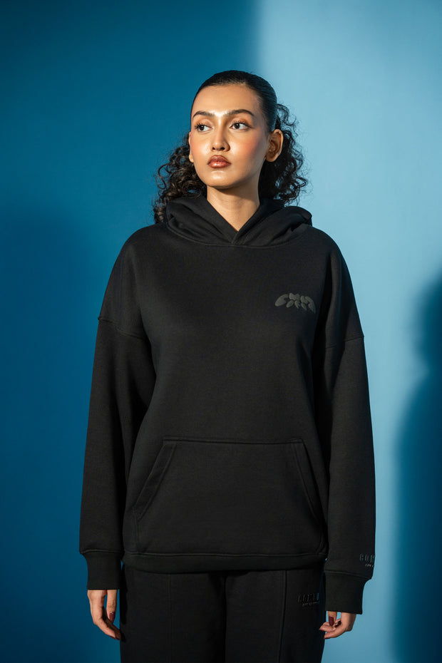 Black Bold Puff Comfort Hoodie