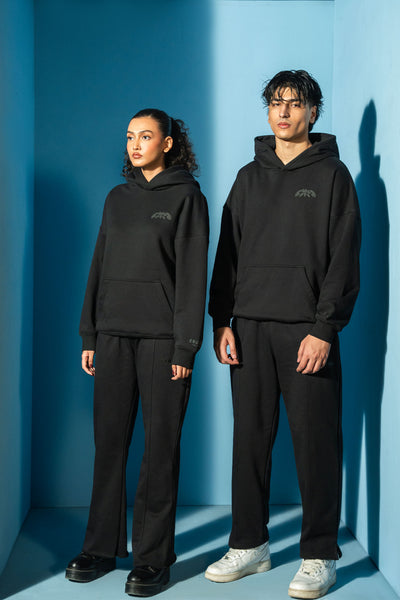 Black Bold Puff Comfort Hoodie