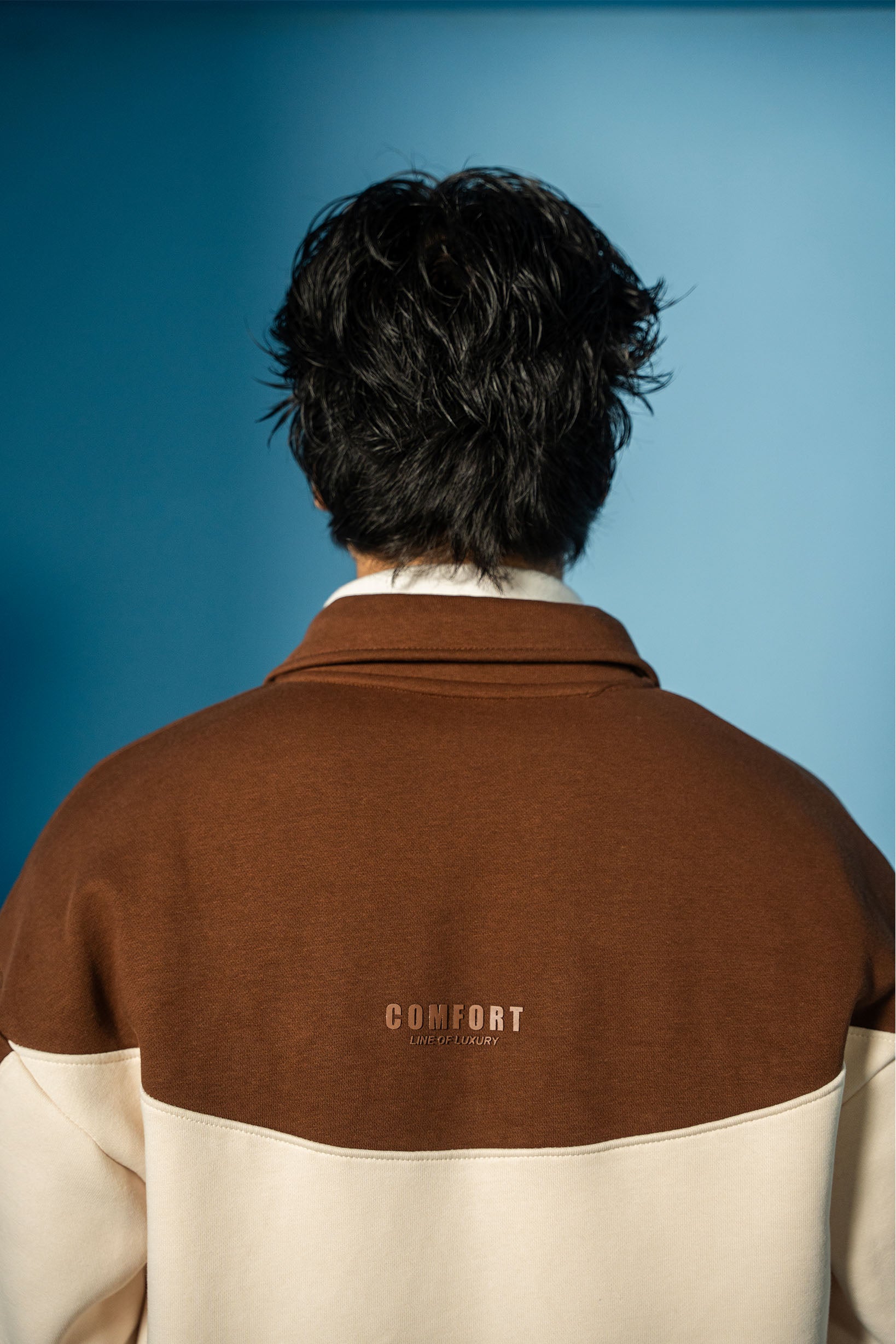 Cream and Brown Fleece Jacket