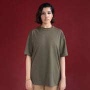 Oversized T-shirt (Moon Print) Olive
