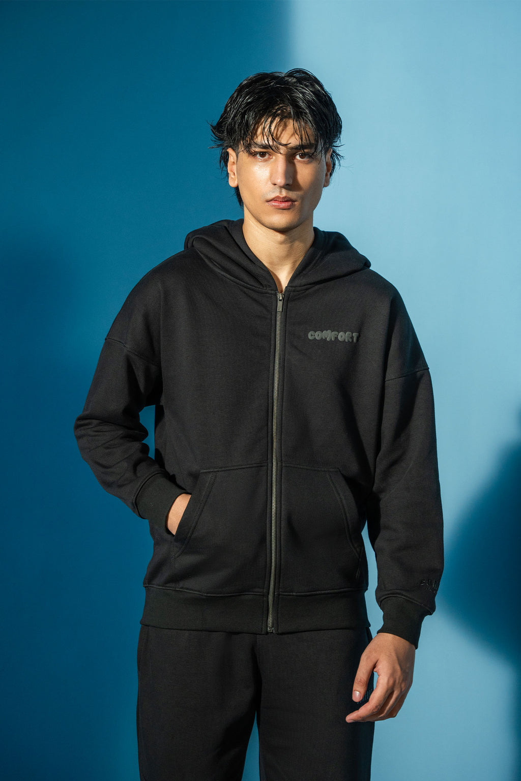 Black Comfort Full Zip