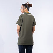 Knit Exclusive White Border Polo Olive