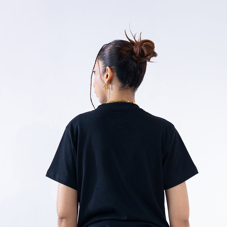 High Density Print Regular Fit Tee Black