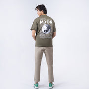 Oversized T-shirt (Moon Print) Olive