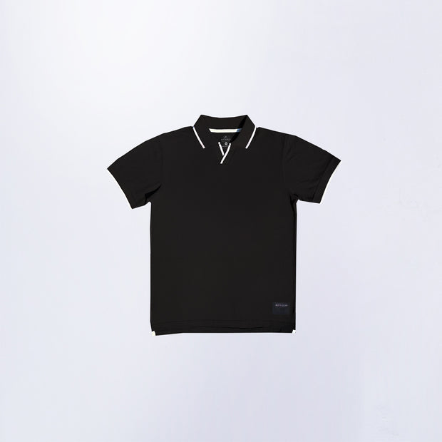 Knit Exclusive White Border Polo Black