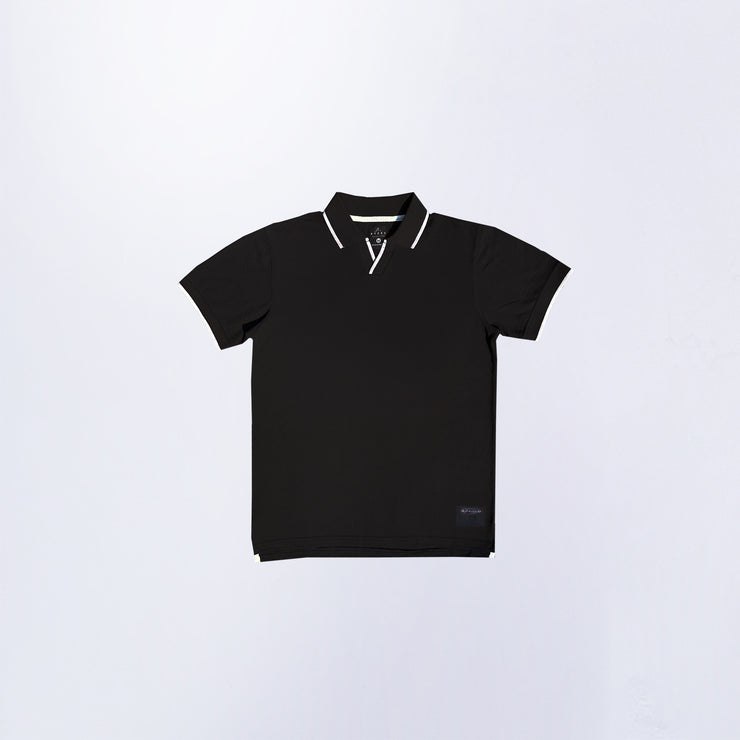 Knit Exclusive White Border Polo Black