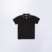 Knit Exclusive White Border Polo Black