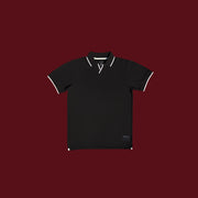 Knit Exclusive White Border Polo Black