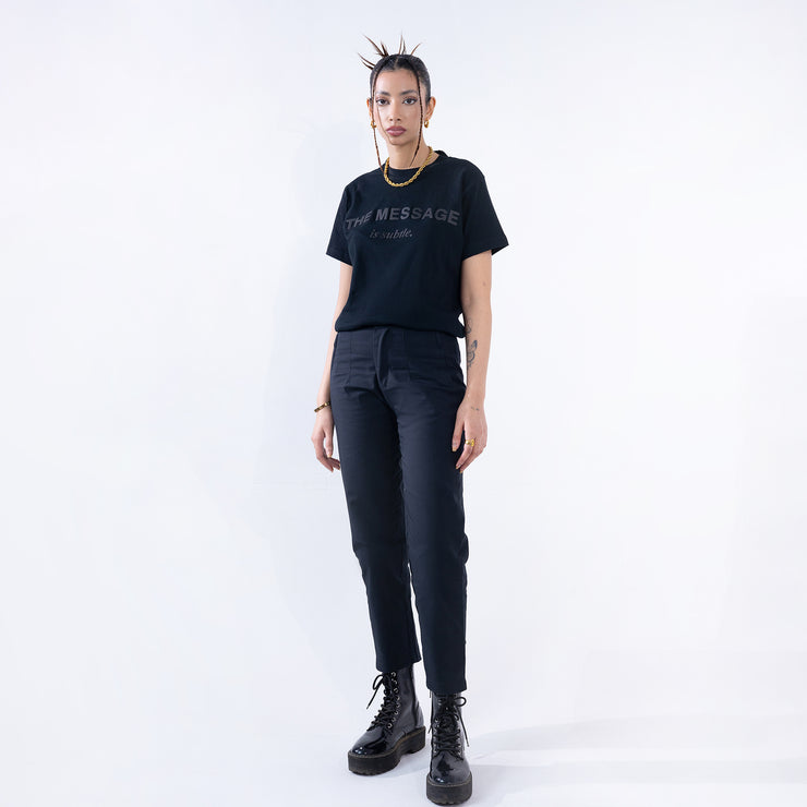 High Density Print Regular Fit Tee Black