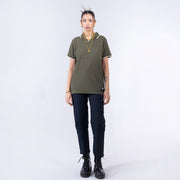 Knit Exclusive White Border Polo Olive