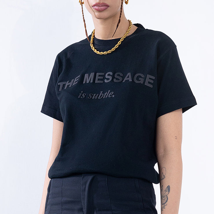 High Density Print Regular Fit Tee Black