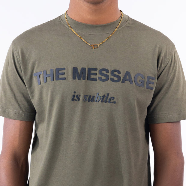 High Density Print Regular Fit Tee Olive