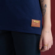 Knit Exclusive White Border Polo Navy