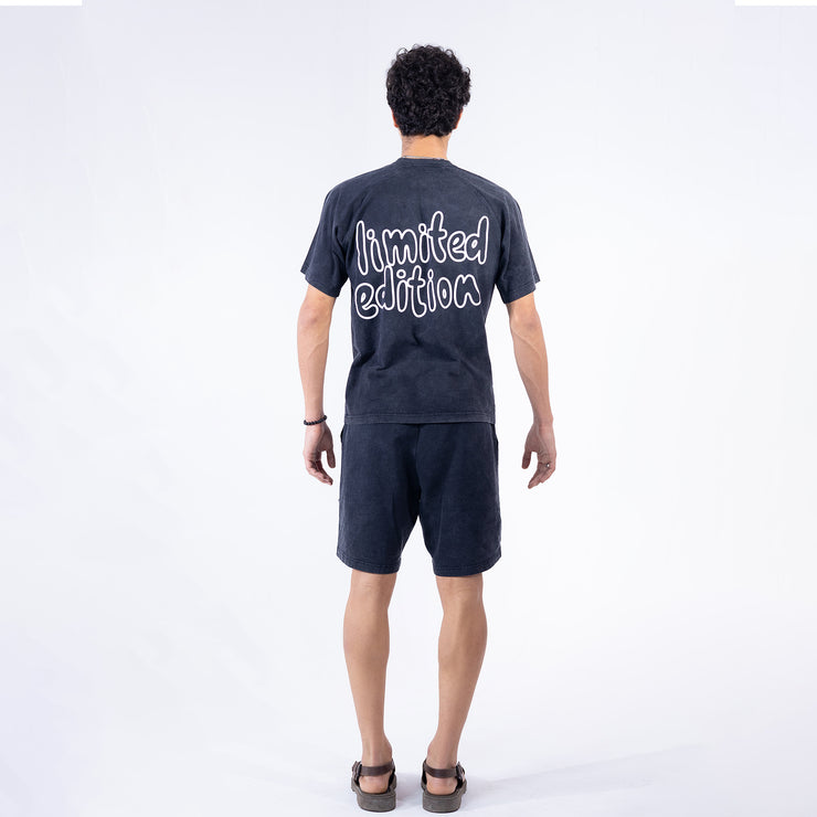 Limited Edition Stone Washed T shirt Black (Unisex)