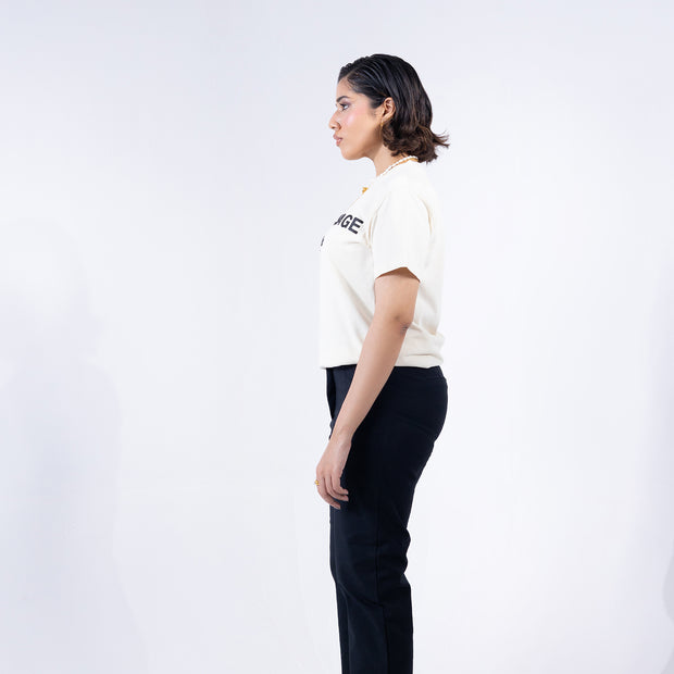 High Density Print Regular Fit Tee Ivory