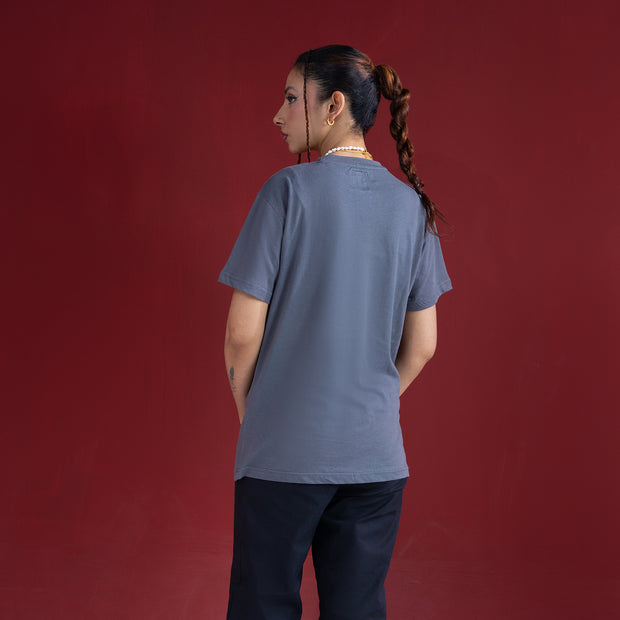 High Density Print Regular Fit Tee Grey
