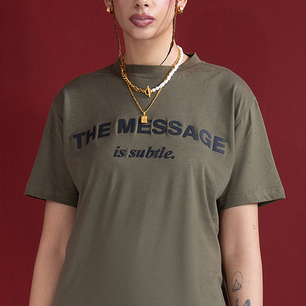 High Density Print Regular Fit Tee Olive